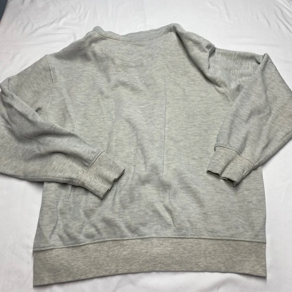 US Polo Assn Mens Quarter Zip Pullover Sweater Heather Gray XL Ribbed Knit